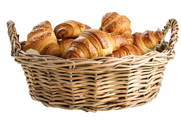 a basket of croissants