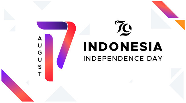 17 August independence. Design template for celebrating the 79th independence day of the Republic of Indonesia, August 17. Independence celebration concept with red and white colors. Proclamation day