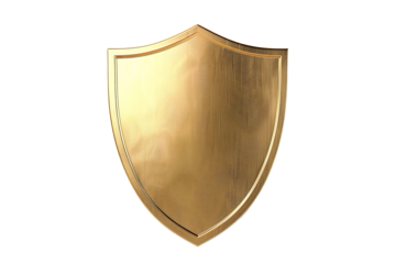 a gold shield with a textured edge