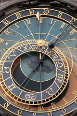 Prague Old town hall astronomical clock. 16th-Century.  Prague. Czech Republic.