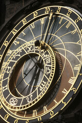 Prague Old town hall astronomical clock. 16th-Century.  Prague. Czech Republic.