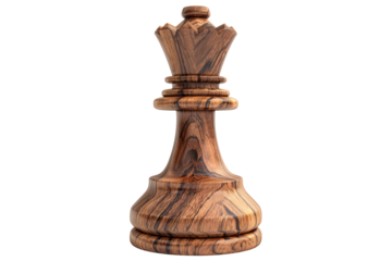 a wooden chess piece with a crown