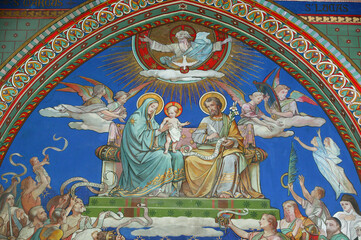 Saint-Michel de Frigolet Abbey.  Holy family.  France.