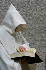  Saint-Franois de Sales monastery.  Saint-Franois de Sales monastery. Monk reading the bible.  France.