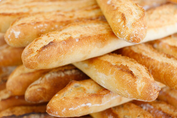 The famous French baguette. Bakery. France.