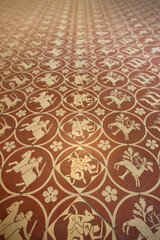 The museum of Sens. Sol en carreaux de ciment.  France. © Godong Photo