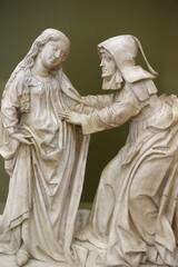 Obraz premium The royal monastery of Brou. The Seven Joys of Mary. The visitation (cast). France.