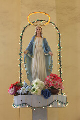 Bamako cathedral.  Virgin Mary shrine.  Mali.