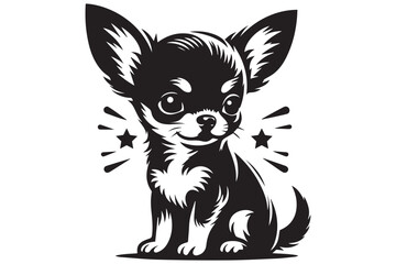 A cute Chihuahua, silhouette vector design