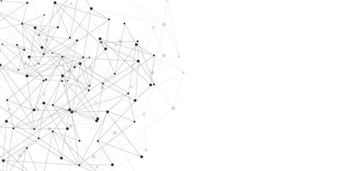 Abstract geometric background of science and technology concept, Abstract plexus background with connecting dots and lines.