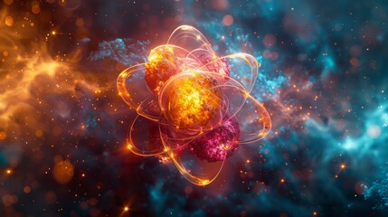 Abstract representation of an atom - Generative AI