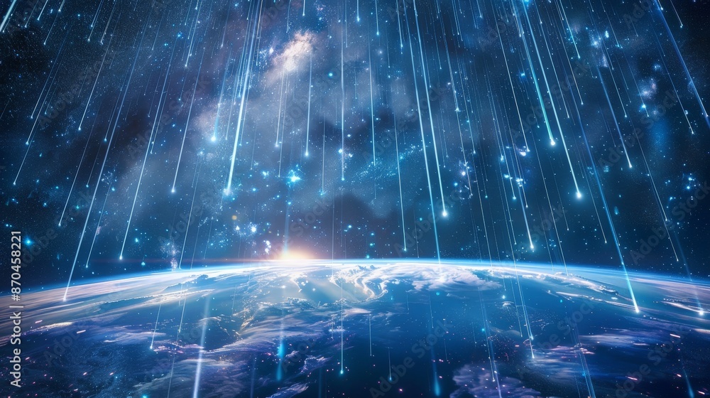 Poster cosmic rays rain down from space, bombarding our atmosphere with particles from distant corners of t