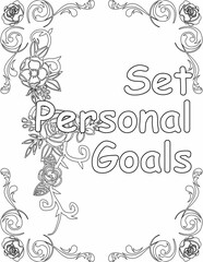 Printable floral coloring page for kids and adults with motivational quote for self love and self care. it helps to succeed and struggle against life to enjoy the tough journey
