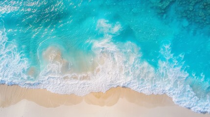 Summer blue nature at the beach with water and sea. Travel ocean landscape