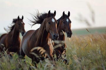 Fototapeta premium Beautiful elegant purebred Arabian racehorses
