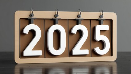 3d rendering flip board shaped text 2025