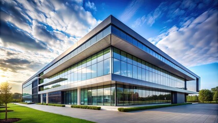 Fototapeta premium Sleek and futuristic modern building with clean lines and contemporary design, architecture, glass facade