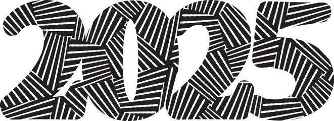 Happy New Year 2025 Grunge .Black and white. Urban Vector Texture Template. Dark Messy Dust Overlay Distress Background. Easy To Create Abstract Dotted, Scratchedg