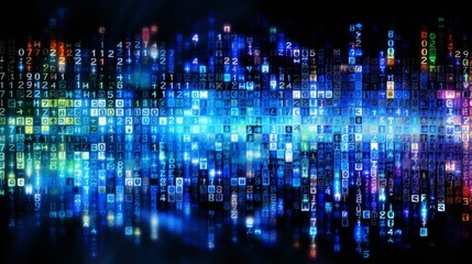 Fototapeta premium Abstract binary code design pattern resembling software programming for creative texture