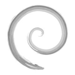 Spiral. Round curl. Sketch. Hand drawn watercolor vector illustration. A symbol spinning in a circle. Outline on isolated white background. Doodle style. Idea for web design.