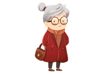 a cartoon of a woman wearing glasses