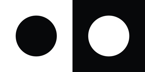 Circle black and white icon sign vector