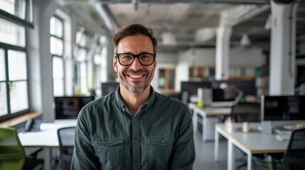 Obraz premium A smiling man in office
