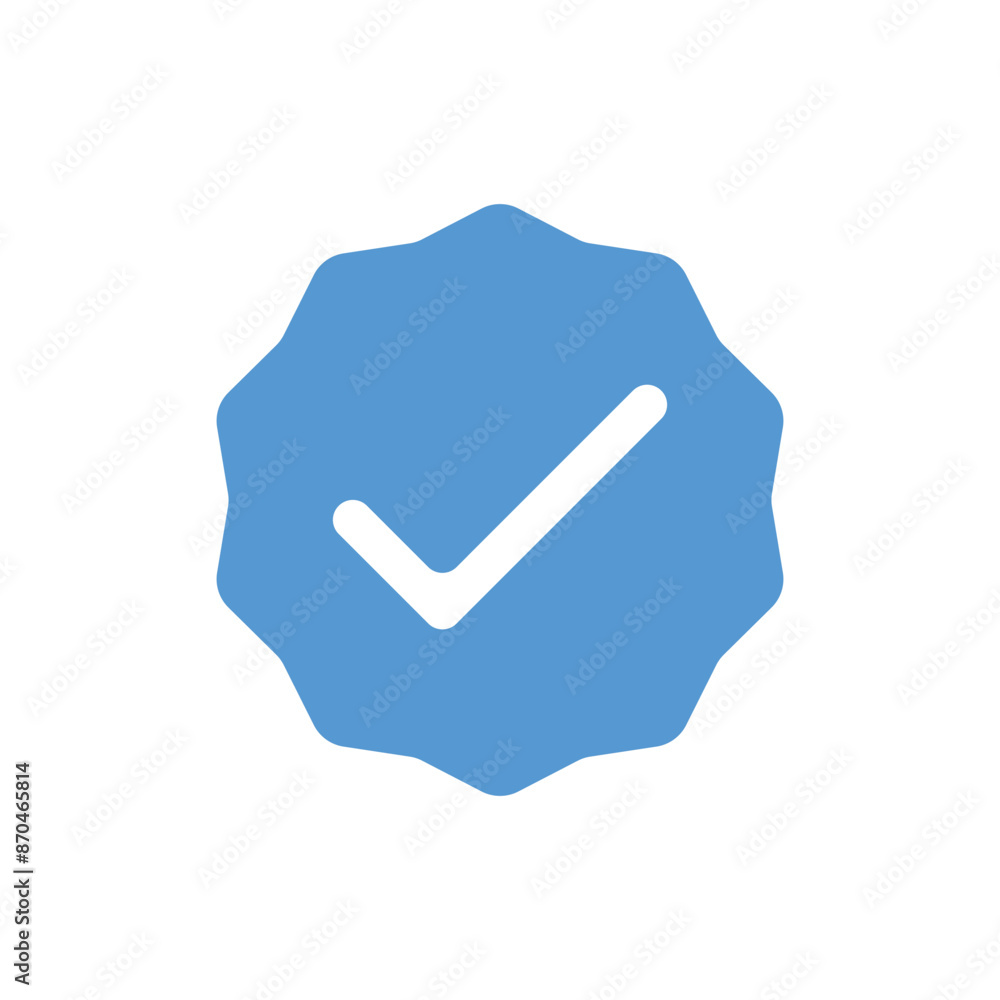 Poster blue verified icon vector. verification check mark. vector