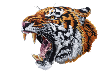 a tiger with its mouth open