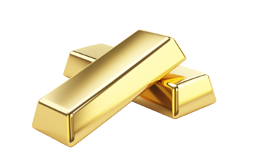 a gold bars on a white background