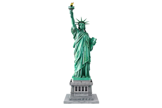 a statue of liberty with a torch with Statue of Liberty in the background