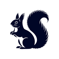 vector squirrel black silhouette icon design illustration template