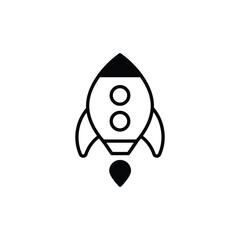 Rocket icon design with white background stock illustration