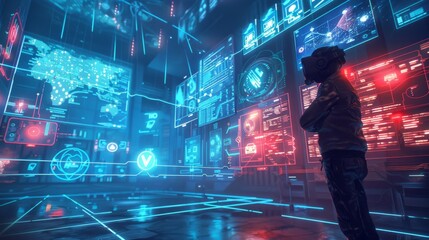 Futuristic Virtual Reality Career Exploration with Neon 3D Models
