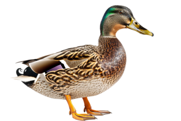 a duck with a colorful head