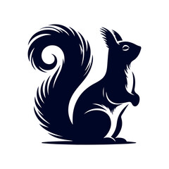 vector squirrel black silhouette icon design illustration template