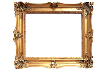 a gold frame with a white background