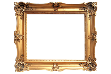 a gold frame with a white background