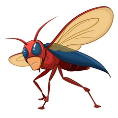 Fototapeta premium Mosquitoe superhero cartoon isolated whitebackground 