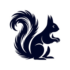 vector squirrel black silhouette icon design illustration template