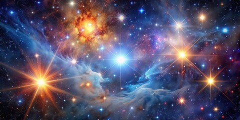 Obraz premium Beautiful stars nebula shining in outer space, stars, nebula, outer space, galaxy, cosmos, universe, night sky