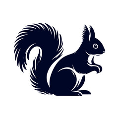 vector squirrel black silhouette icon design illustration template