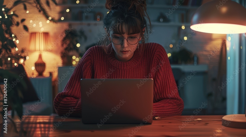 Canvas Prints the woman with laptop