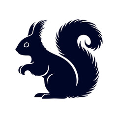 vector squirrel black silhouette icon design illustration template