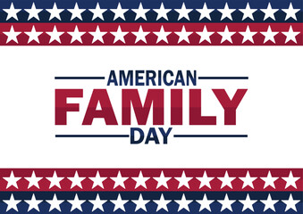 American Family Day wallpaper with shapes and typography, banner, card, poster, template. American Family Day, background