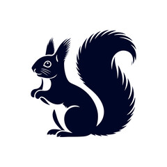 vector squirrel black silhouette icon design illustration template