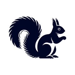 vector squirrel black silhouette icon design illustration template