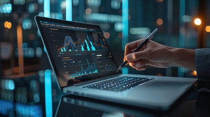 The digital analysis on laptop