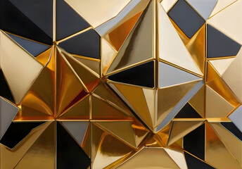 Golden Geometric Illustration Art