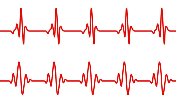 Heart beat pulse cardiogram wave heartbeat ecg ekg sign vector illustration design